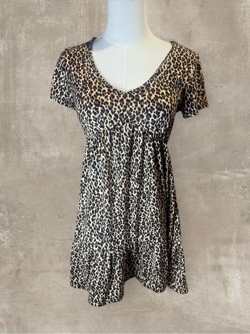 Trixxi Clothing Company leopard print babydoll dress in size S